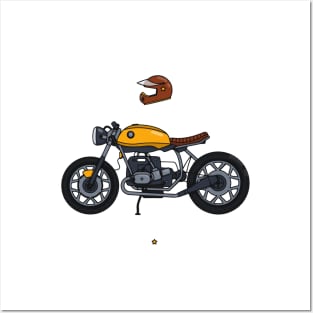 Cafe Racer motorbyke hipster print and speed lovers Posters and Art